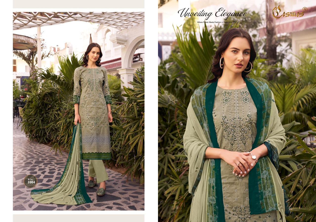 Cosmos Noor Premium Embroidered Vol 1 Cambric Cotton Suits Online Wholesale